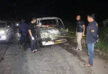 Minibus Terbakar di Tanjakan Way Sekampung Pringsewu, Sopir Alami Luka Bakar