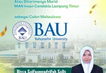 Siswi MAN IC Lampung Timur Lolos Kampus Turkiye