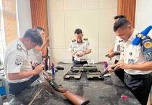 Tingkatkan Kesiapsiagaan, Rutan Bandar Lampung Gelar Pemeliharaan Senjata