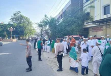 Polisi Amankan Pawai 1 Muharram Jemaah Khilafatul Muslimin di Bandar Lampung