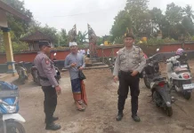 Polres Lampung Utara Amankan Hari Raya Galungan Umat Hindu di Abung Timur