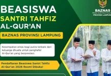 Baznas Lampung Buka Pendaftaran Beasiswa Santri Tahfiz, Cek Syarat dan Jadwalnya