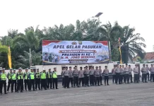 Polres Mesuji Menggelar Apel Pengamanan Presiden RI ke-7 Jokowi