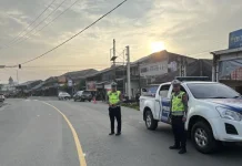 Satuan Lantas Polres Lampung Barat Gelar Strong Point Pagi