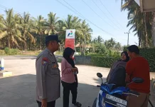Ajak Masyarakat Jaga Kamtibmas, Bhabinkamtibmas Berikan Himbauan Keamanan
