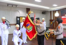 Sambut Hari Bhayangkara ke-80, Polresta Bandar Lampung Gelar Pencucian Dhuaja