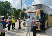 Rampcheck Angkutan Umum Digelar di Tol Bakauheni-Terbanggi Besar