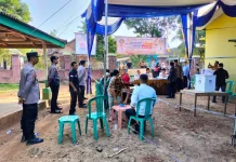 Polres Lampung Utara Amankan Pemilihan Antar Waktu (PAW) Kepala Desa Sirna Galih