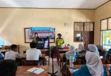 Satlantas Mesuji Kenalkan Aplikasi Siger ke Pelajar