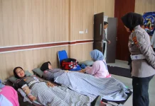 HUT ke-71 Lalu Lintas, Satlantas Polresta Bandar Lampung Kumpulkan 84 Kantong Darah