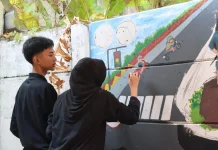 Pelajar Kalianda Salurkan Kreativitas lewat Lomba Mural