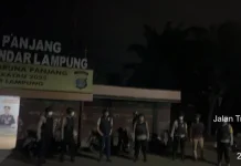 Patroli Polsek Panjang Sisir Jalan Soekarno Hatta Cegah Aksi Bajing Loncat