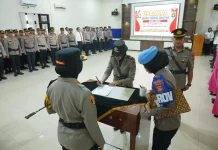 Kapolres Lampung Utara Pimpin Sertijab Kasat Lantas