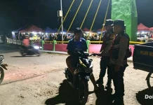 Polsek Mesuji Timur Laksanakan Patroli Blue Light di Dua Desa
