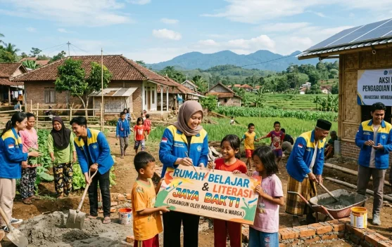 Mahasiswa Lampung Selatan Bangun Desa