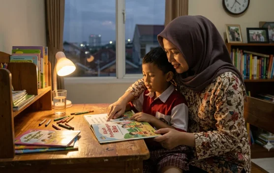 Seni Mendampingi Anak Belajar Membaca tanpa Stres di Awal Masuk Sekolah Dasar