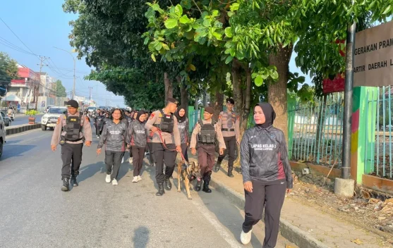 Lapas Kelas I Bandar Lampung Gelar Jalan Sehat Bersama Tim K9 Polda Lampung