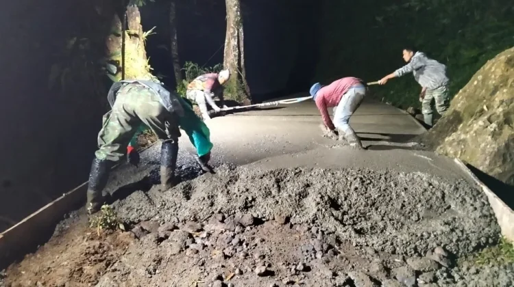 TMMD ke-127, Kodim 0624 Percepat Pengecoran Jalan Desa