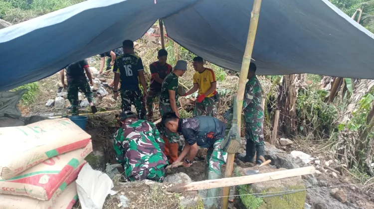 Sarana Air Bersih Jadi Program Prioritas TMMD Kodim 0624 di Desa Cipelah