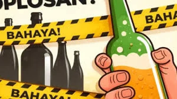 Warung Katapang Bandung diperiksa, Puluhan Botol Miras Diamankan