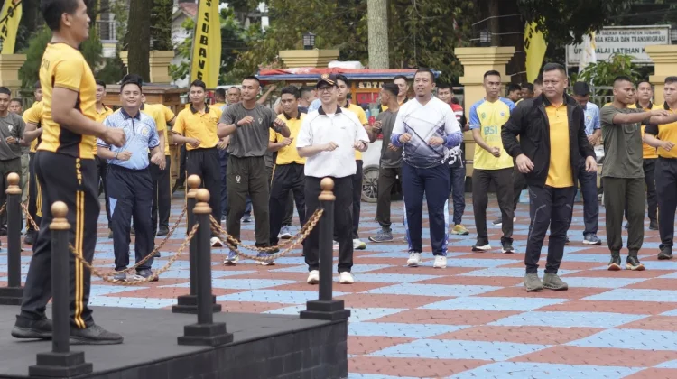 Menjelang May Day, Polres Subang Gelar Olahraga Bersama Forkopimda