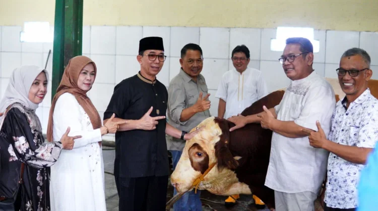 Sekda Subang Tinjau Pelaksanaan Penyembelihan Hewan Kurban Pemberian Presiden