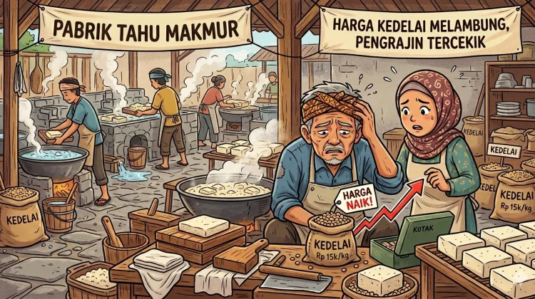 Harga Kedelai Impor Naik, Pengrajin Tahu Tertekan