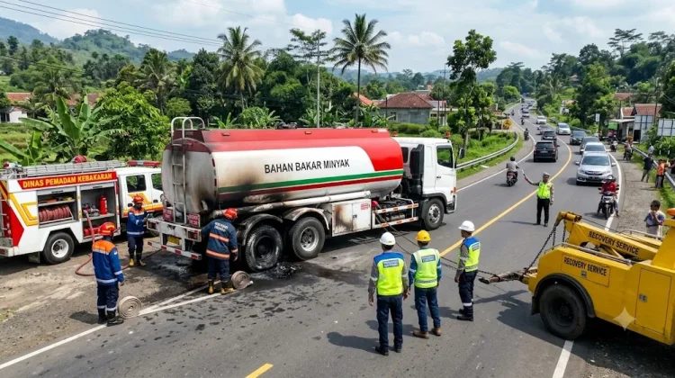 Pertamina Sigap Respon Insiden Mobil Tangki di Cianjur,Pasokan BBM Tetap Aman !