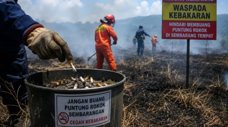 Satpol PP Ingatkan Bahaya Puntung Rokok di Cuaca Kemarau
