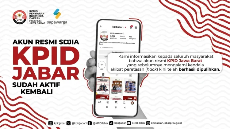 Sempat Diretas, Akun Instagram KPID Jabar Kini Kembali Pulih