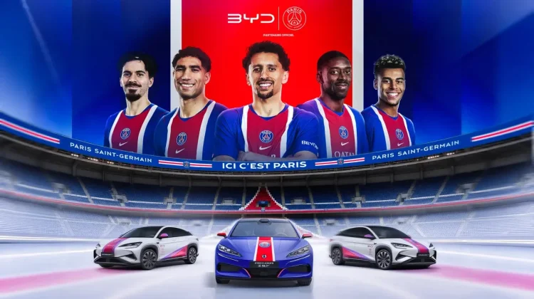 BYD Perkuat Kehadiran Global, Sponsori Paris Saint-Germain dan Manchester