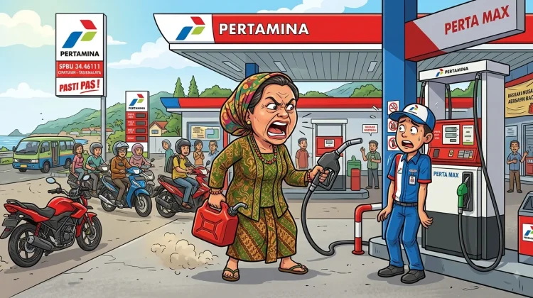 Kehabisan Bensin, Ibu Muda Ngamuk di SPBU Cipatujah Tasikmalaya