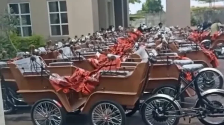 Becak Listrik Bantuan Presiden Telah Tiba di Kabupaten Tasikmalaya