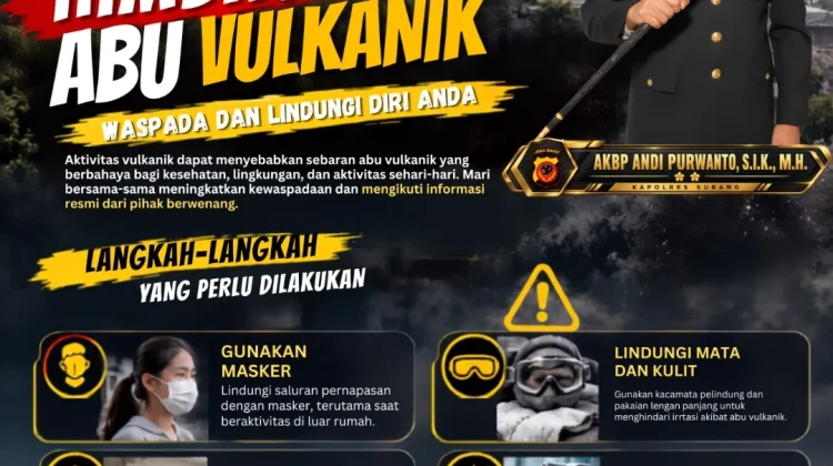 Kapolres Subang Imbau Warga Waspada Dampak Abu Vulkanik Erupsi Anak Krakatau