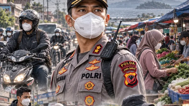 Antisipasi Abu Vulkanik Polisi di Garut Masif Bagikan Masker