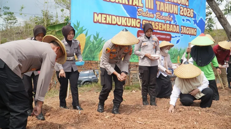 Polres Tasikmalaya Tetap Tanam Jagung Serentak di Lahan 5 Hektar