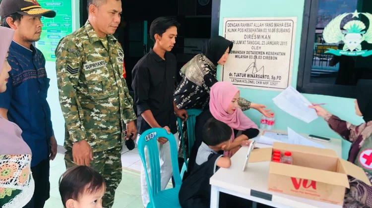 Sambut HUT Ke-81 TNI, Kodim 0605/Subang Gelar Pengobatan Gratis Bagi 150 Warga