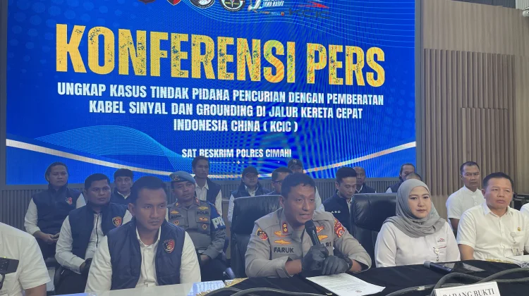 Polres Cimahi Tangkap Enam Tersangka Pencurian Kabel Whoosh, Kerugian Rp60 Juta