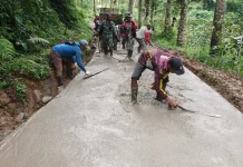 Pengecoran Jalan Cipelah TMMD ke-127 Capai 68,93 Persen