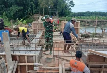 Kodim 0605/Subang Terus Percepata Pembangunan Jembatan Gantung Garuda
