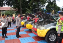 Kesiapan Operasional, Polres Subang Gelar Pemeriksaan Kendaraan Dinas