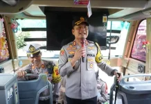 Polres Cianjur Berangkatkan Lima Bus Mudik Gratis Tujuan Jawa Tengah