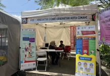 Posko Dinkes Cimahi Layani Pemudik, Fokus Pemeriksaan Kesehatan Dasar di Alun-Alun