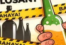 Warung Katapang Bandung diperiksa, Puluhan Botol Miras Diamankan