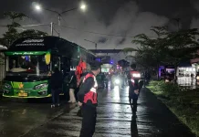 Bertolak ke Monas, Polisi Kawal Puluhan Bus Angkut Buruh Garut
