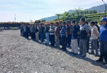 PAM Hari Kedua Kunjungan Wapres ke Ciater, Personil Kodim Subang Terus Stand By