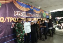 Babinsa Koramil Sagalaherang Ikut Amankan Pawai Obor Sambut Tahun  Baru Hijriah