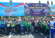 Meriahkan HUT Bhayangkara, 120 Ojol dan Polisi Ikuti Lomba Safety Riding Kamtibmas