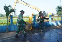 Kodim 0605/Subang Bersihkan Situ Sukamelang Dari Eceng Gondok di Apresiasi Warga