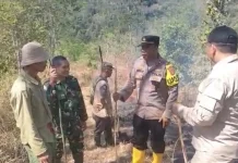 Forkopimcam Pakenjeng Patroli Disejumlah Wilayah Potensi Kebakaran Lahan